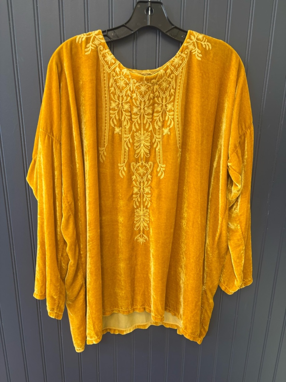 Johnny Was Gold Velvet Blouse